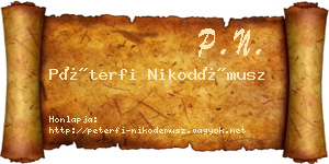 Péterfi Nikodémusz névjegykártya